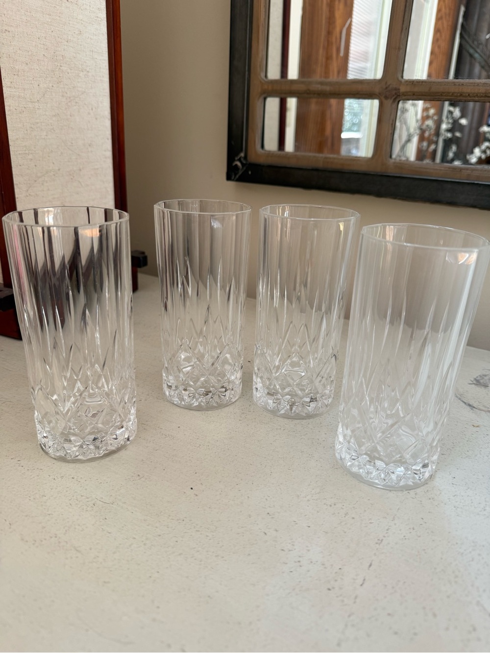Belk  Clear Cut-Glass Highball Glasses - Set of 4